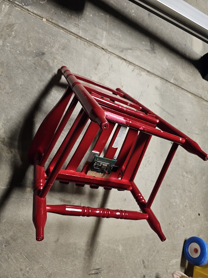 Chair with ESP8266 device attached